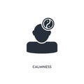 Calmness icon. simple element illustration. isolated trendy filled calmness icon on white background. can be used for web, mobile