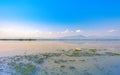 Calmness lake in the morning with mountain