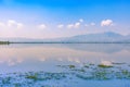 Calmness lake in the morning with mountain Royalty Free Stock Photo