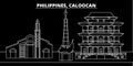 Caloocan silhouette skyline. Philippines - Caloocan vector city, filipino linear architecture, buildings. Caloocan