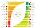 Infographics on the calorie content of food. Vector.