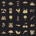 Caloric icons set, simple style