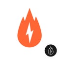 Calorie burn icon with fire and lightning bolt.