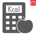 Calorie calculator glyph icon