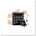 Calorie calculator glyph icon