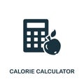 Calorie Calculator icon. Monochrome simple Calorie Calculator icon for templates, web design and infographics