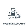 Calorie Calculator icon. Line simple Healthy Lifestyle icon for templates, web design and infographics