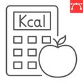 Calorie calculator line icon