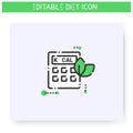 Calorie calculator line icon.Editable illustration