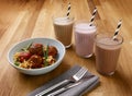 Calorie controlled daily meal plan, including breakfast milkshake, a snack and evening meal of delicious meat balls