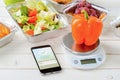 Salad and calorie counter app Royalty Free Stock Photo