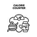 Calorie Counter Vector Black Illustration Royalty Free Stock Photo