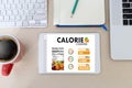 CALORIE counting counter application Medical eating healthy Die Royalty Free Stock Photo