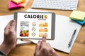 CALORIE counting counter application Medical eating healthy Die Royalty Free Stock Photo