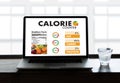 CALORIE counting counter application Medical eating healthy Die Royalty Free Stock Photo