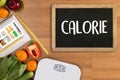 CALORIE counting counter application Medical eating healthy Die Royalty Free Stock Photo