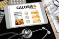 CALORIE counting counter application Medical eating healthy Die Royalty Free Stock Photo