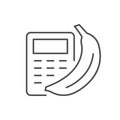 Calorie counting line outline icon