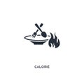 Calorie icon. simple element illustration. isolated trendy filled calorie icon on white background. can be used for web, mobile,
