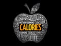 CALORIES apple word cloud, health concept