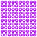 100 calories icons set purple