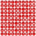 100 calories icons set red