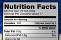 Calories trans fat food label nutrition facts