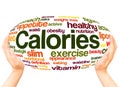 Calories word cloud hand sphere concept Royalty Free Stock Photo