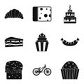 Calory icons set, simple style