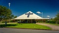 Caloundra, Queensland, Australia - St Francis Nicklin Uniting church building with roof solar panels arranged in a fo Royalty Free Stock Photo