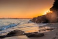 Caloundra Rocks In The Sunset Royalty Free Stock Photo