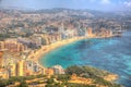 Calp Spain town view of Playa La Fossa Mediterranean coastline