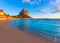 Calpe Alicante sunset at beach Cantal Roig Royalty Free Stock Photo