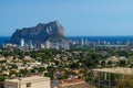 Panoramiv view of Calpe and Calpe Rock, Ifach, Costa Blanca, Spain
