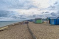 Calshot Beach - one of the UK`s biggest outdoor and watersport centers - England, UK Royalty Free Stock Photo