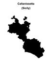 Caltanissetta outline map Royalty Free Stock Photo