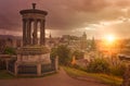 Calton Hill at sunset Royalty Free Stock Photo