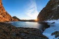 Caltun lake in Fagaras Mountains Royalty Free Stock Photo