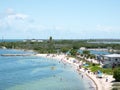 Calusa Beach, Florida Keys, Florida, USA. Bahia Honda State Park. Peopke enjoying the beautiful beach in a hot summer day Royalty Free Stock Photo