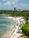 Calusa Beach, Florida Keys, Florida, USA. Bahia Honda State Park. Peopke enjoying the beautiful beach in a hot summer day Royalty Free Stock Photo