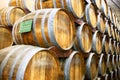 Calvados barrels in storage at the plant in Normandy, France