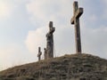 Calvary built in 1728 in Zminj, central Istria, Croatia