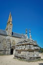 Calvary and chapel of Notre Dame de Tronoen in FinistÃÂ¨re Britanny France Royalty Free Stock Photo
