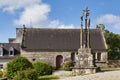 Calvary cross and ossuary at the Brasparts parish close