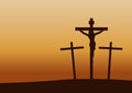 Calvary crucifixion on sunset time,important happen in Christianity history