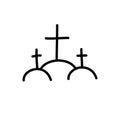 Calvary Golgotha doodle icon, vector illustration