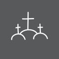 Calvary Golgotha doodle icon, vector illustration