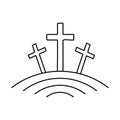 Calvary icon. Religious logo. Christian cross icon. Vector symbol of church Royalty Free Stock Photo