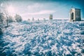 Calvary in Nitra, Slovakia, analog filter Royalty Free Stock Photo