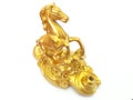 Brass Royal golden horse on white background